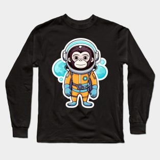 Monkey Ape Astronaut Illustration Long Sleeve T-Shirt